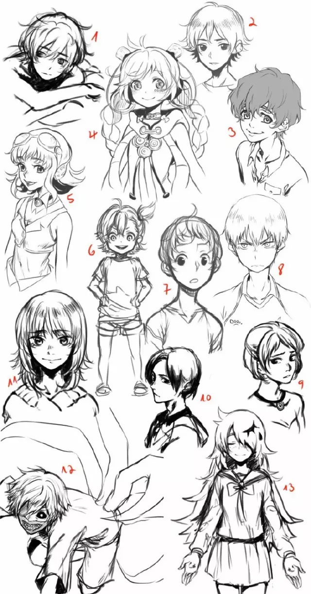 動漫人物繪畫全方位參考指南 發型、姿勢、表情與網站資源